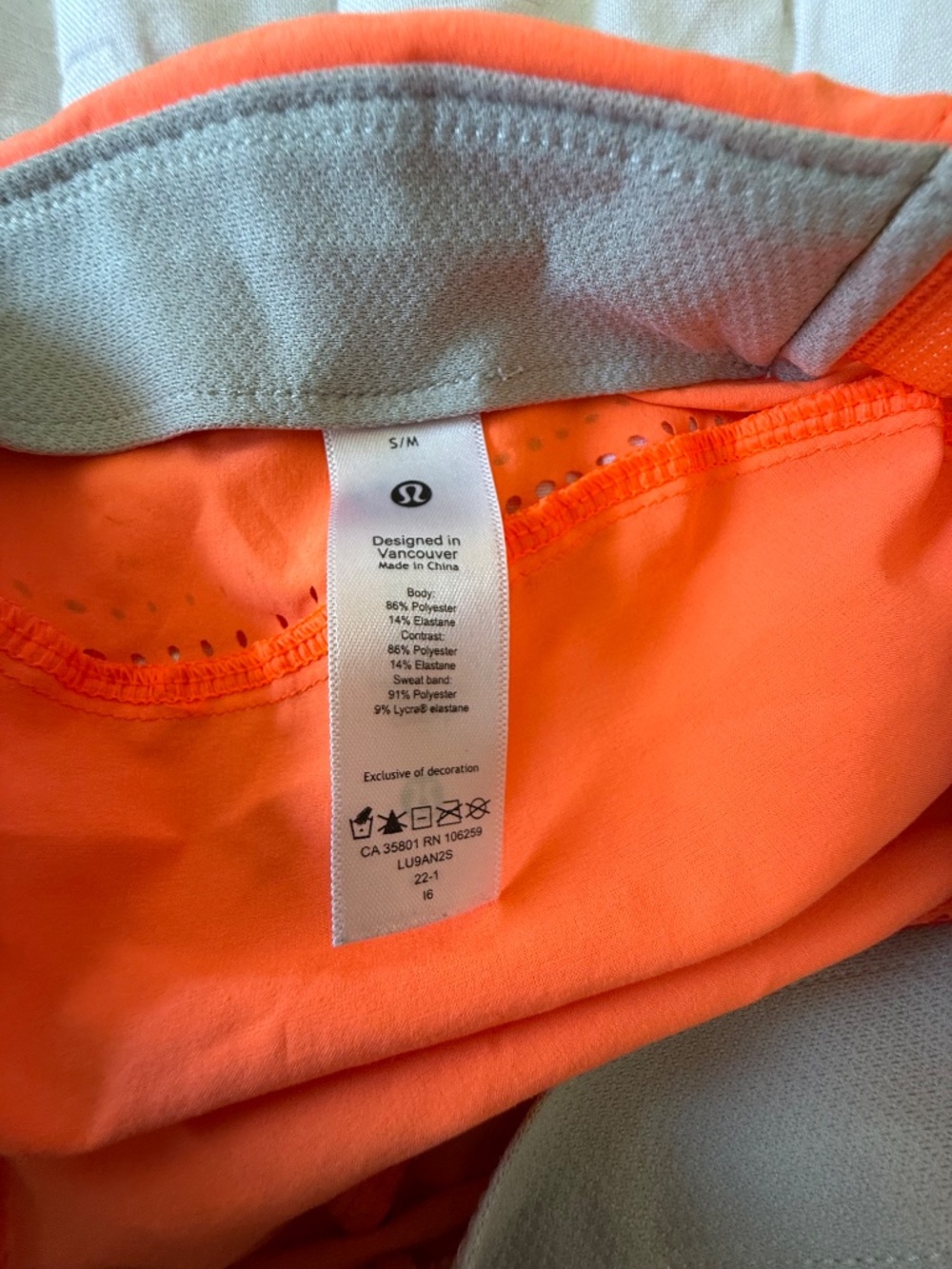 Lululemon Neon Orange Running Hat w/ Ventilation - Picture 3 of 3